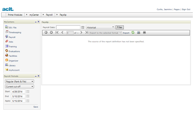 Employee payroll interface